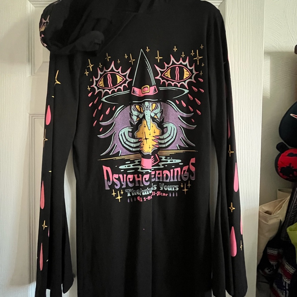 Cute witchy dress with hood. Bell sleeves and super cute!!